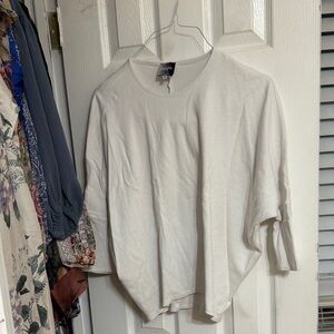 White Relaxed Crewneck Women's Top